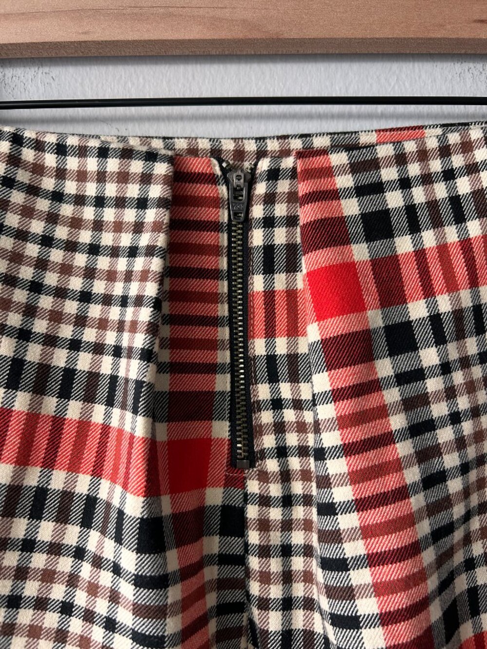 Free People Plaid Checkered High Rise Zip Front Mini Shorts Size 2 - Picture 2 of 8